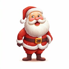 Obraz premium Cartoon Santa Claus Character isolated on white background. Created with Generative AI technology 