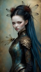 Fototapeta premium mythical creature, detailed illustration, fairytale, beautiful mystical girl