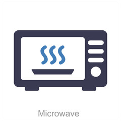 Microwave and cooking icon concept 