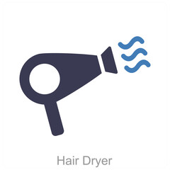 Hair Dryer and blow icon conceot 