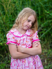  Portrait. A beautiful, elegant girl. The child is a model.