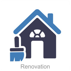 Renovation and home icon concept 