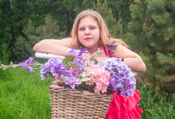  Portrait. A beautiful, elegant girl. The child is a model.