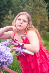  Portrait. A beautiful, elegant girl. The child is a model.