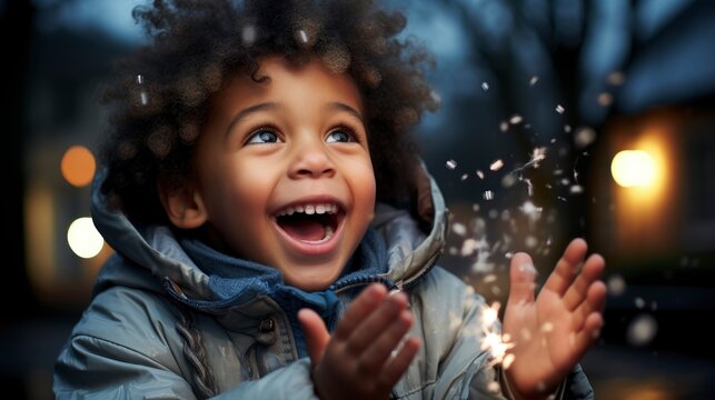 A Childs Excited Reaction To Christmas Lights, Background Images , Hd Wallpapers, Background Image