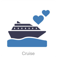Cruise and ship icon concept 