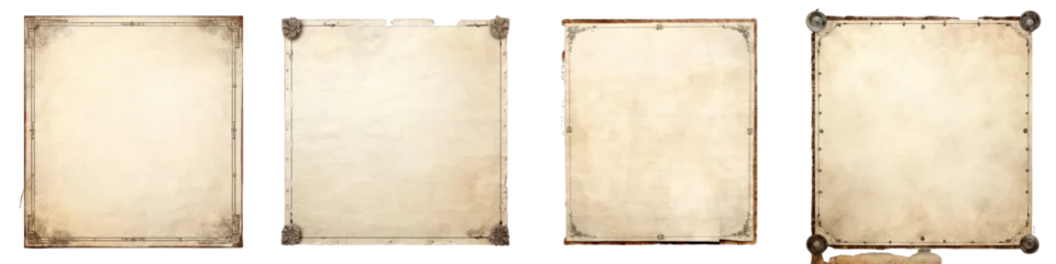 Foto op Canvas Old mediaeval paper sheet  Hyperrealistic Highly Detailed Isolated On Transparent Background Png File © Wander Taste