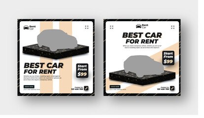 Car rent and sell social media post web banner template - obrazy, fototapety, plakaty