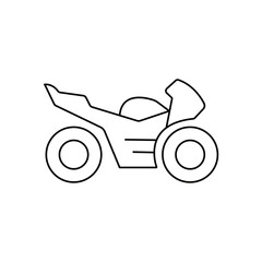 Motorcycle vector illustration coloring page for adults for drawing books. Line art picture. Graphic element. Line art without fill. Black contour sketch illustration Isolated on white background