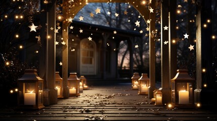 Obraz premium A Decorative Archway With Dazzling Christmas Light, Background Images , Hd Wallpapers, Background Image