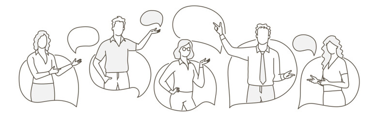 Businessmen discuss social network