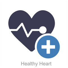 Obraz premium Healthy Heart and heart icon concept 