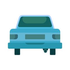 Flat car Back View Vector Artwork