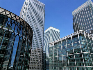Financial and business center. Financial capital of the world. Skyscrapers. City of London - global financial center. 