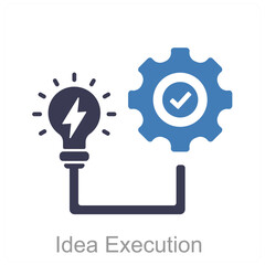Idea Execution and idea icon concept 