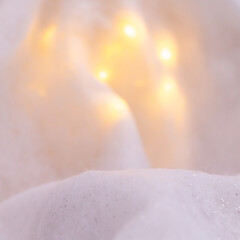 christmas bokeh background warm lights unfocused on white