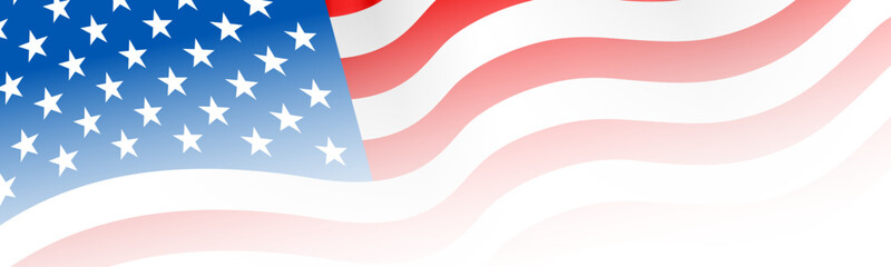 USA flag close up. Wide American flag over transparent background png illustration