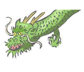 筆の手描き 辰イラスト