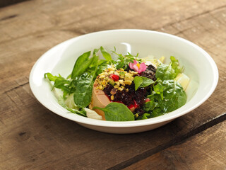 salad with foie gras