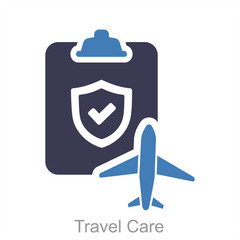 Travel Care and care icon concept 
