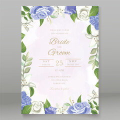 beautiful wedding invitation with floral frame