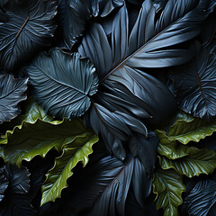 black and green leaves
