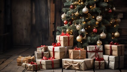 Obraz premium christmas gifts on a table