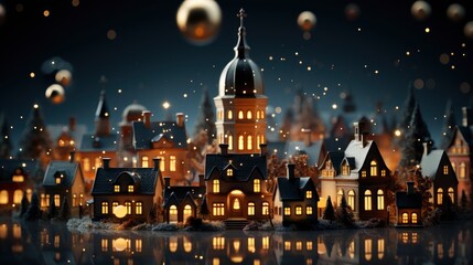 A Holiday Village With Enchanting Christmas Light, Background Images , Hd Wallpapers, Background Image - obrazy, fototapety, plakaty