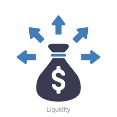 Liquidity and funds icon concept 