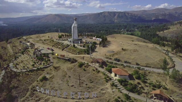 Aerial view of the Immaculate Virgin of the Conception in Huancayo. Peru