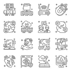 Pack of Network Line Icons 

