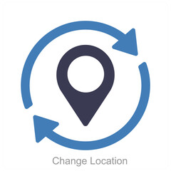Change Location and map icon concept