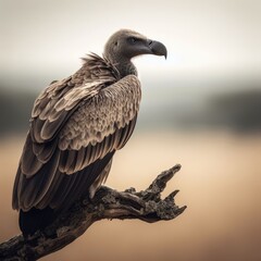 vulture on the tree in the desert animal background for social media