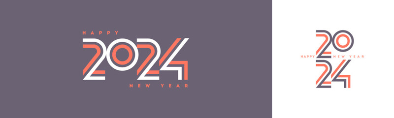 2024 new year logo. Greeting design with number of year. Design for greeting card, invitation, calendar, etc.