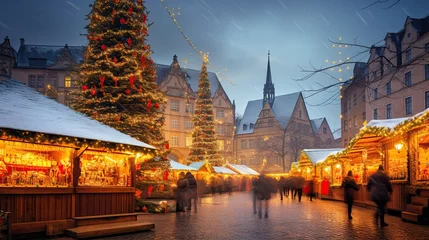 Deurstickers european christmas market © neirfy