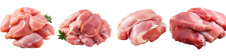 Raw chicken meat Hyperrealistic Highly Detailed Isolated On Transparent Background Png File