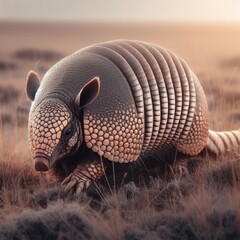 armadillo on a desert  animal background for social media