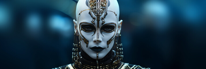 artificial woman from the future - a surreal portrait of a female cyborg