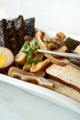Delicious lu wei, lou mei, braised dishes with master stock or lou sauce.