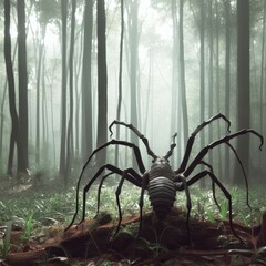 spider in the forest animal background for social media