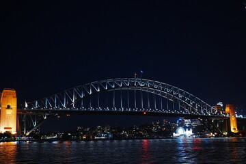 Night View of Sydney Harbour Bridge in Sydney, Australia - オーストリア シドニー...