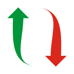 Up Down Green Red Curly Arrows