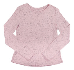 Pink jacket with long sleeves for a girl isolated on white background