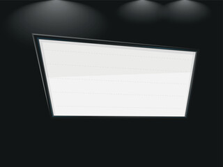 Retro lightboxes template with lightbulbs realistic style isolated on black background for party poster, banner,frame, advertising, promotion and sale billboard, cinema, bar show or restaurant.