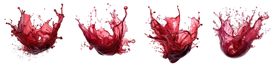Red water splash  Hyperrealistic Highly Detailed Isolated On Transparent Background Png File