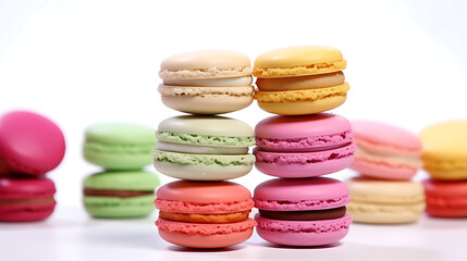 Obraz na płótnie Canvas Variety of colorful and realistic macarons