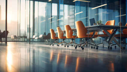 Modern office space with smart lighting