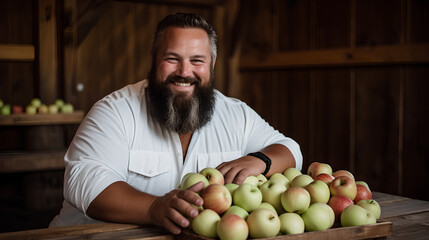 Fototapeta premium Obese man with a big smile