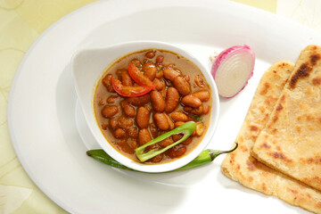 Rajma or Red kidney Beans with Partha, Indian Dish