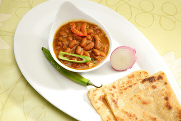 Rajma or Red kidney Beans with Partha, Indian Dish